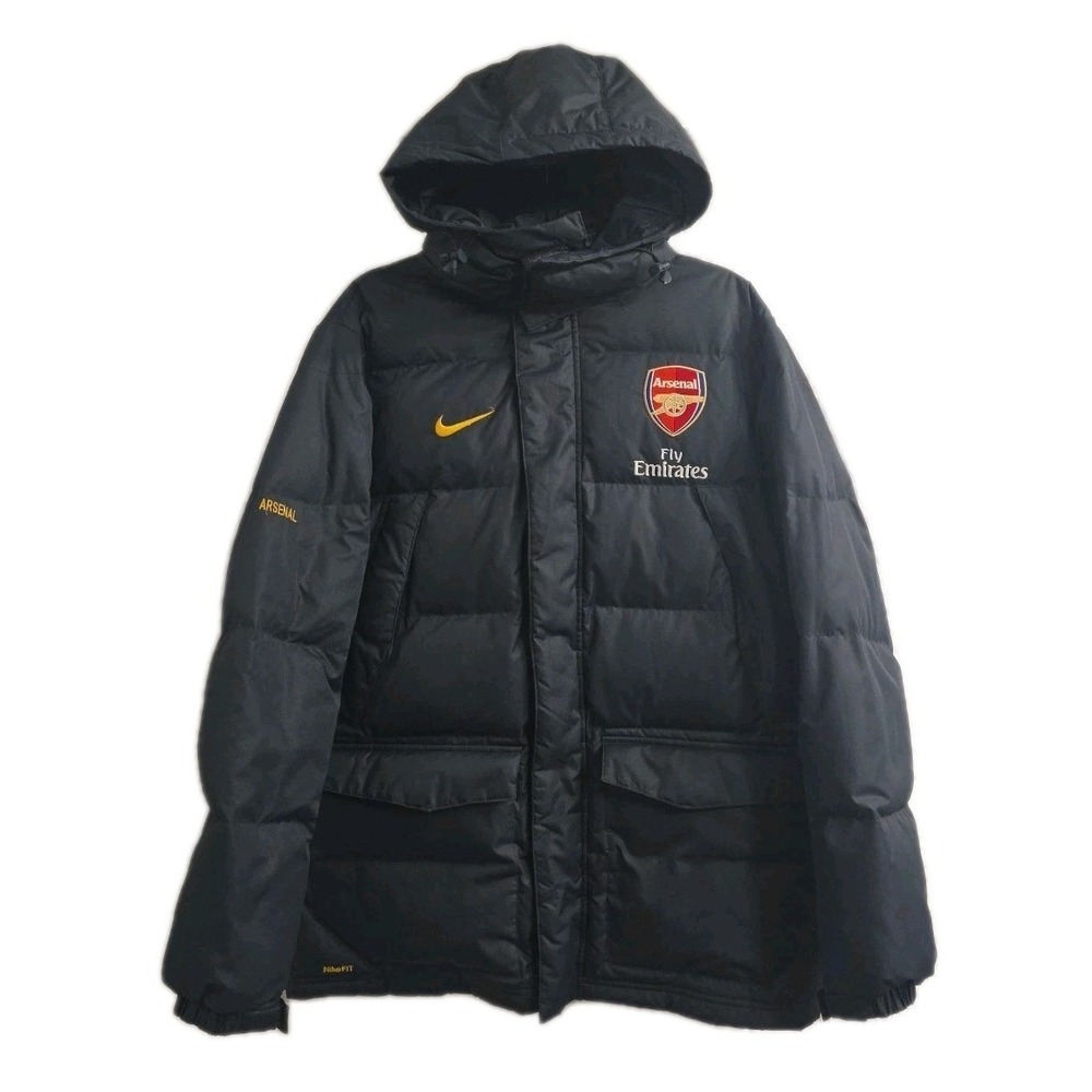 Nike Fit Arsenal Nylon Down Dark Grey Jacket Size M Football Soccer FLY EMIRATES